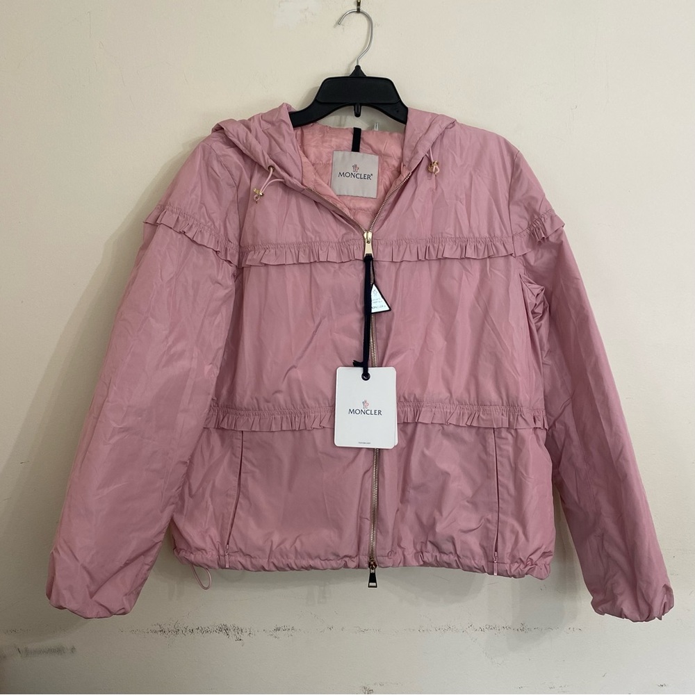 Moncler Prague Ruffled Jacket Pink NWT Size 4